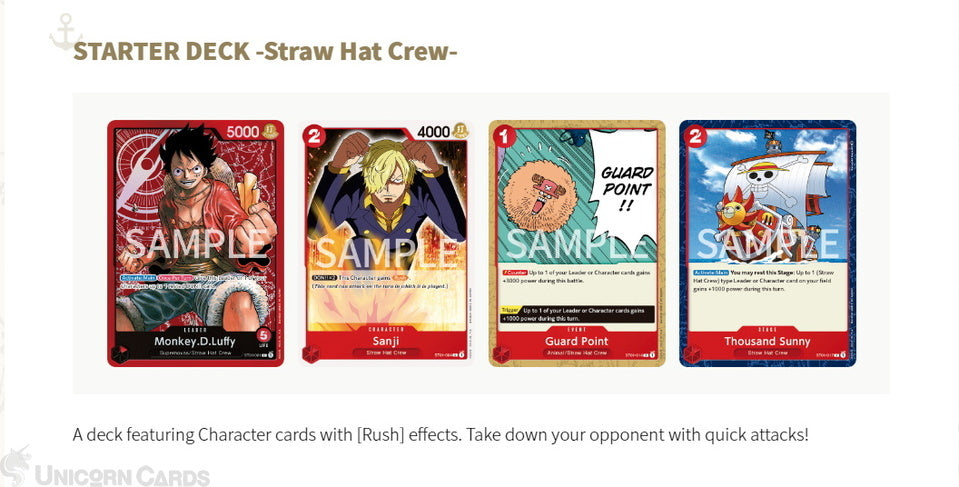 One Piece Card Game - Straw Hat Crew - Starter Deck - ST01