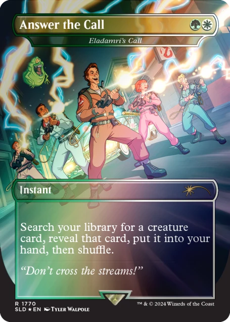 answer the call ghostbusters secret lair mtg foil card front with art