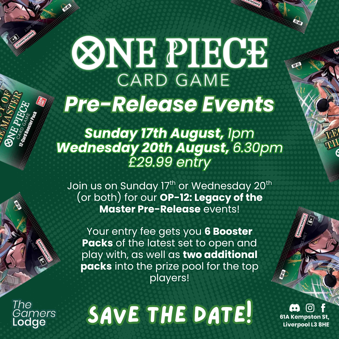 20/08/25 WEDNESDAY - Pre Release One Piece OP12 - Ticket