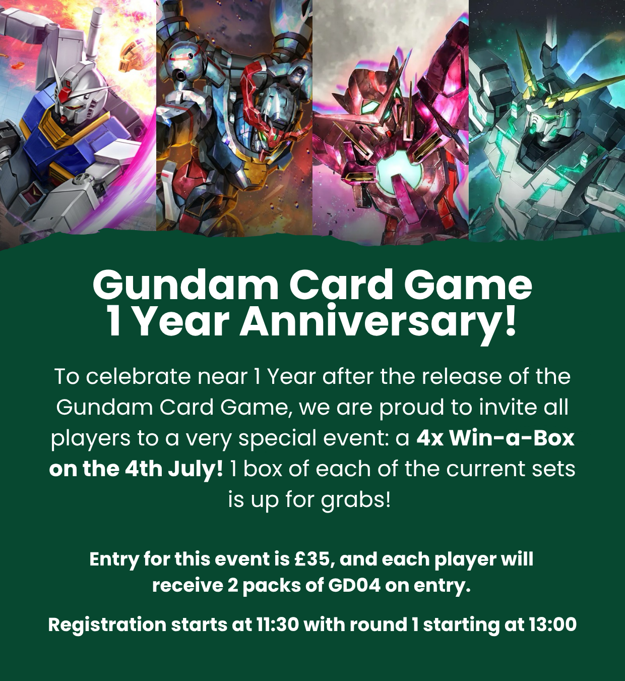 04/07/26 Gundam 1st Anniversary Win-A-Box Event Ticket