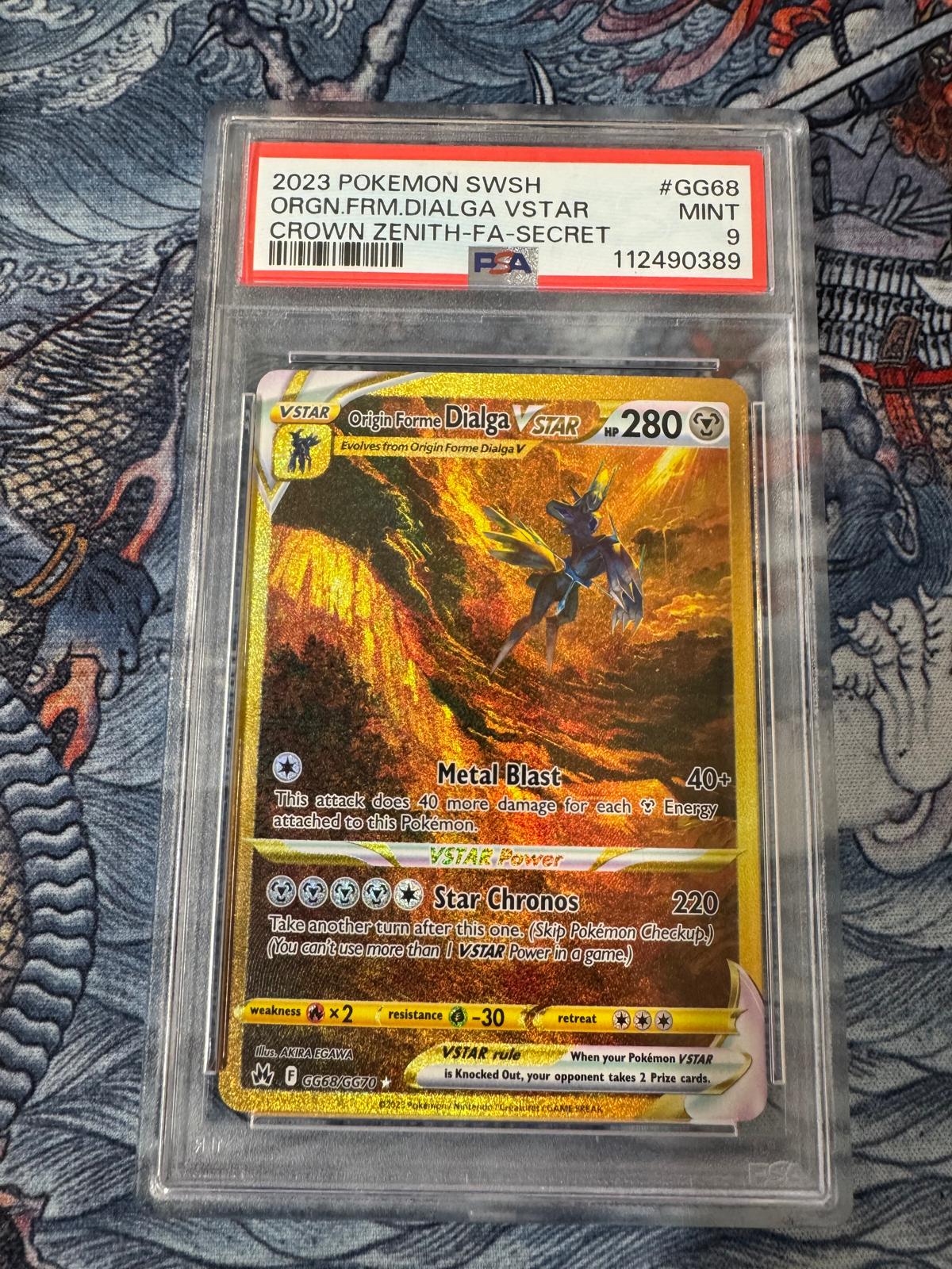 2023 Pokémon Crown Zenith Origin Forme Dialga VSTAR GG68/GG70 – PSA 9 Mint – Gold Secret Rare