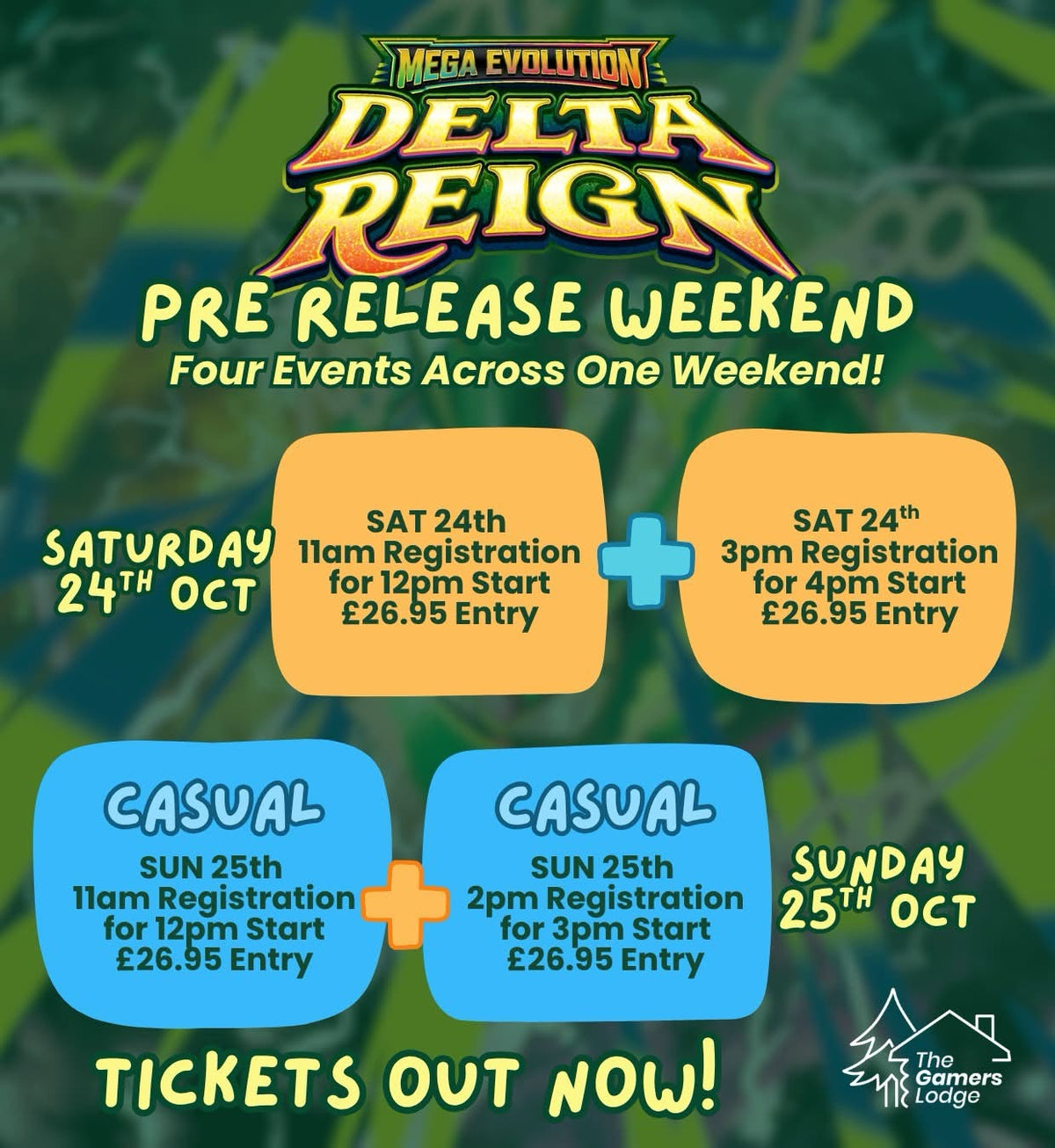 TICKET: Pokémon TCG: Delta Reign Build & Battle Pre-Release - SUNDAY EVENT 1 - 12PM START - 25th October 2026