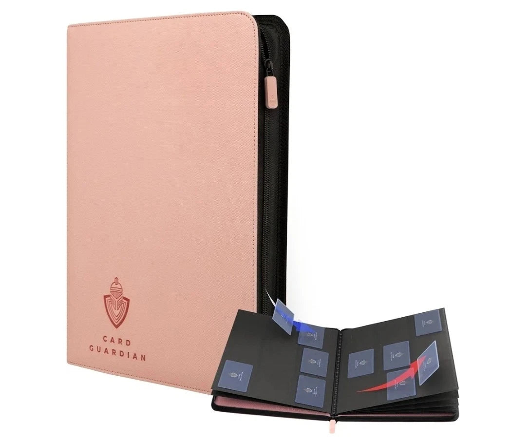 Card Guardian 9 Pocket Card Binder with Zipper – Holds 360 Cards, Side Loading Trading Card Binder for TCG