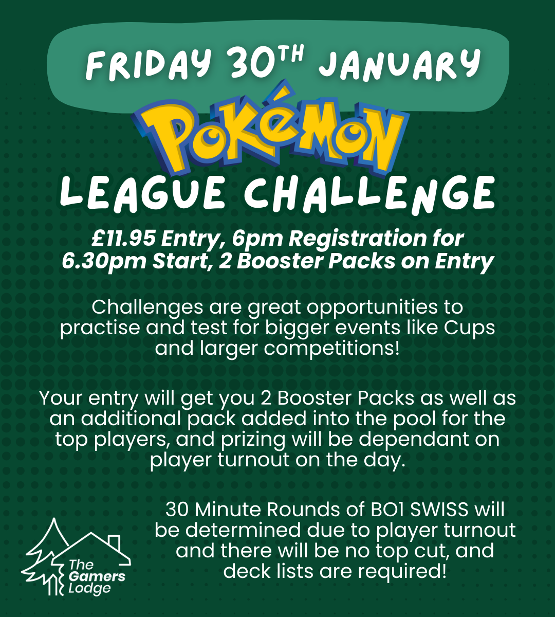 Pokémon TCG - Official Pokémon League Challenge! - FRIDAY 30th January