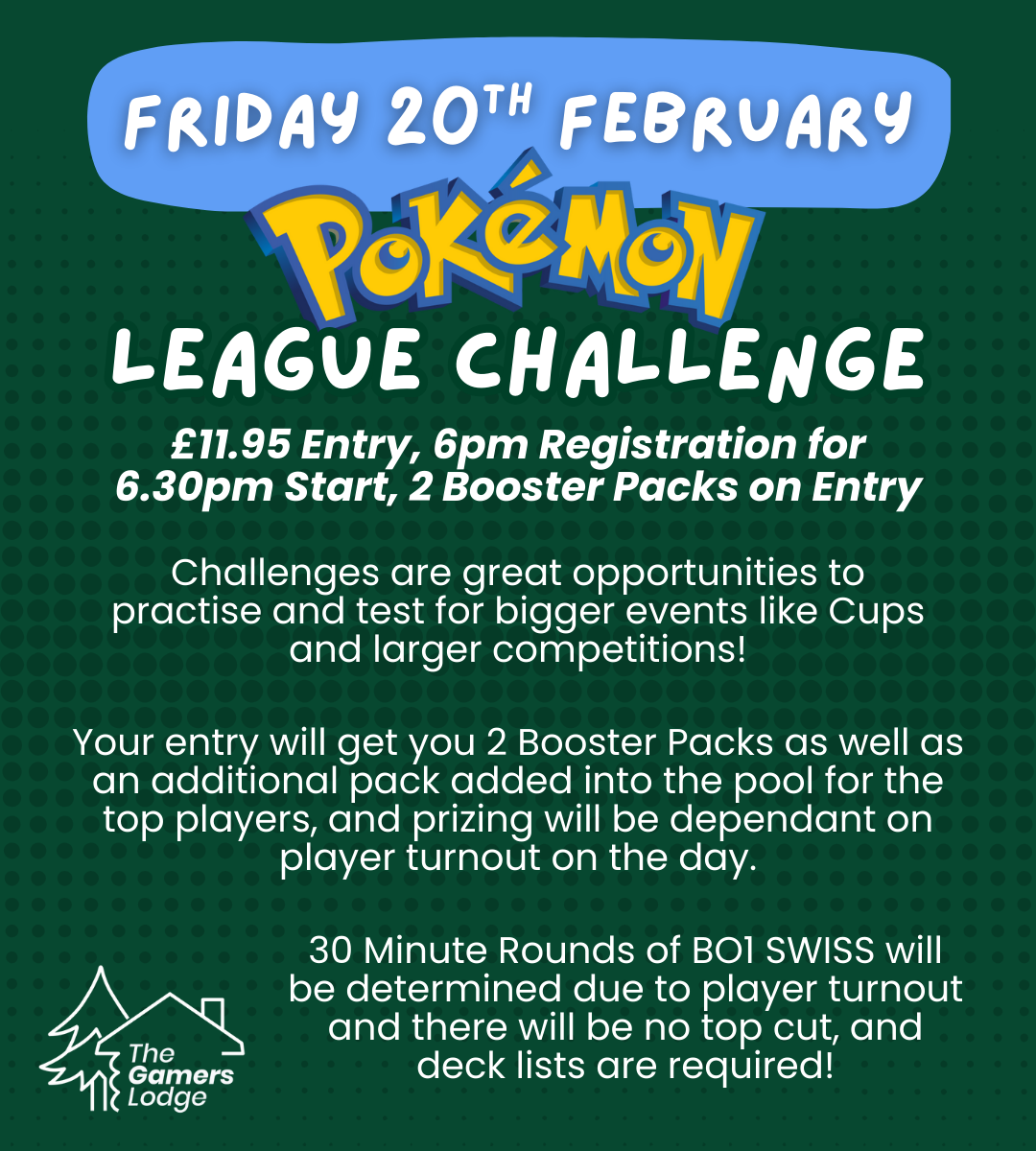 Pokémon TCG - Official Pokémon League Challenge! - FRIDAY 20th February