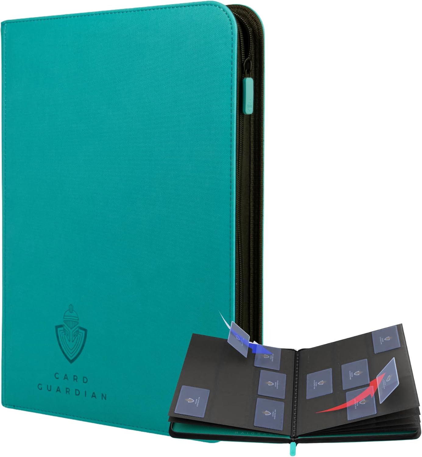 Card Guardian 9 Pocket Card Binder with Zipper – Holds 360 Cards, Side Loading Trading Card Binder for TCG