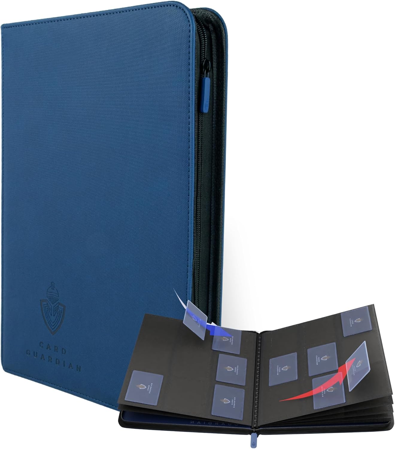 Card Guardian 9 Pocket Card Binder with Zipper – Holds 360 Cards, Side Loading Trading Card Binder for TCG