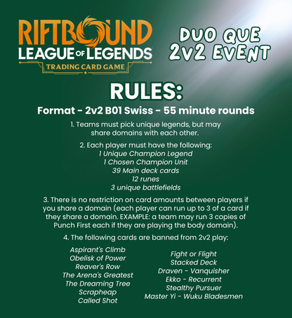 TICKET: RIFTBOUND 2v2 Event Series 1 - 24/10/2026