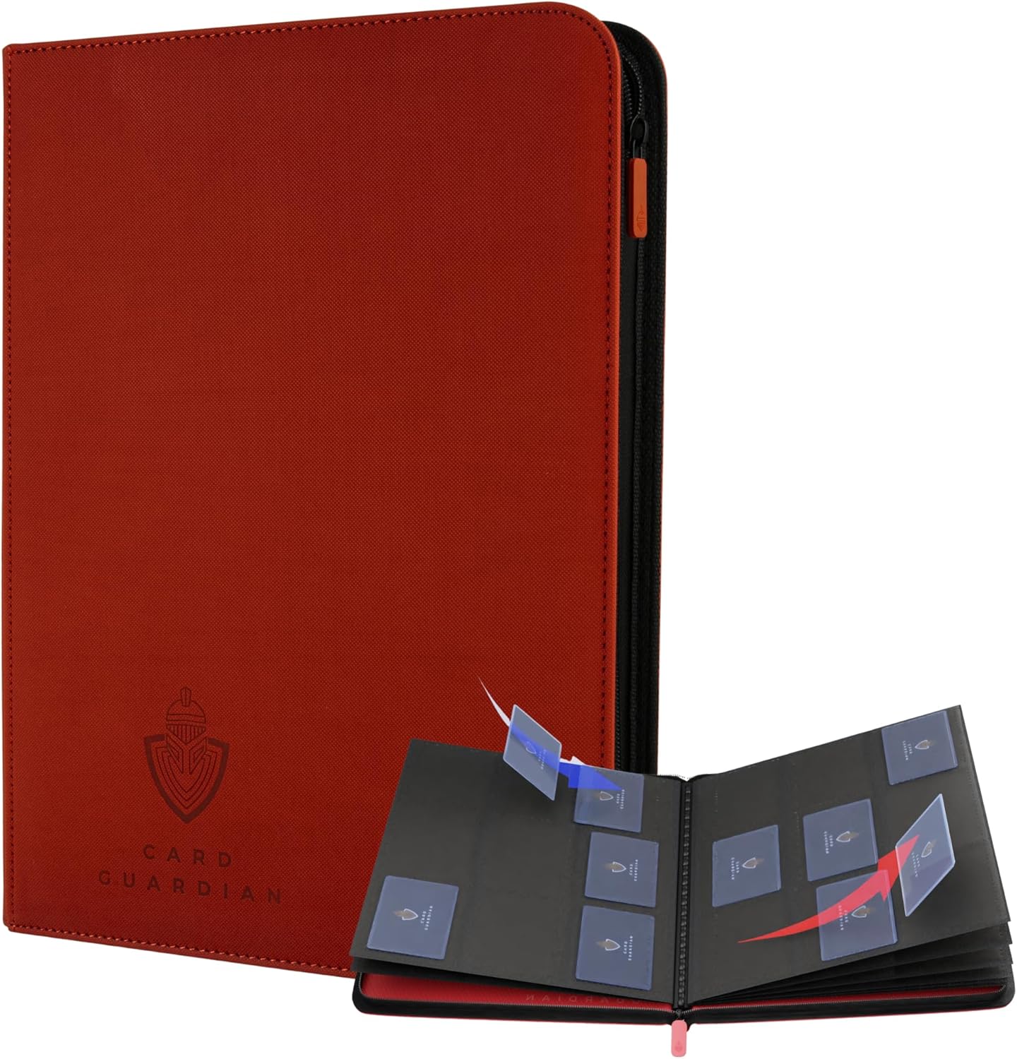 Card Guardian 9 Pocket Card Binder with Zipper – Holds 360 Cards, Side Loading Trading Card Binder for TCG