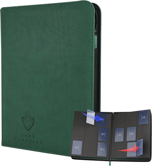 Card Guardian 9 Pocket Card Binder with Zipper – Holds 360 Cards, Side Loading Trading Card Binder for TCG