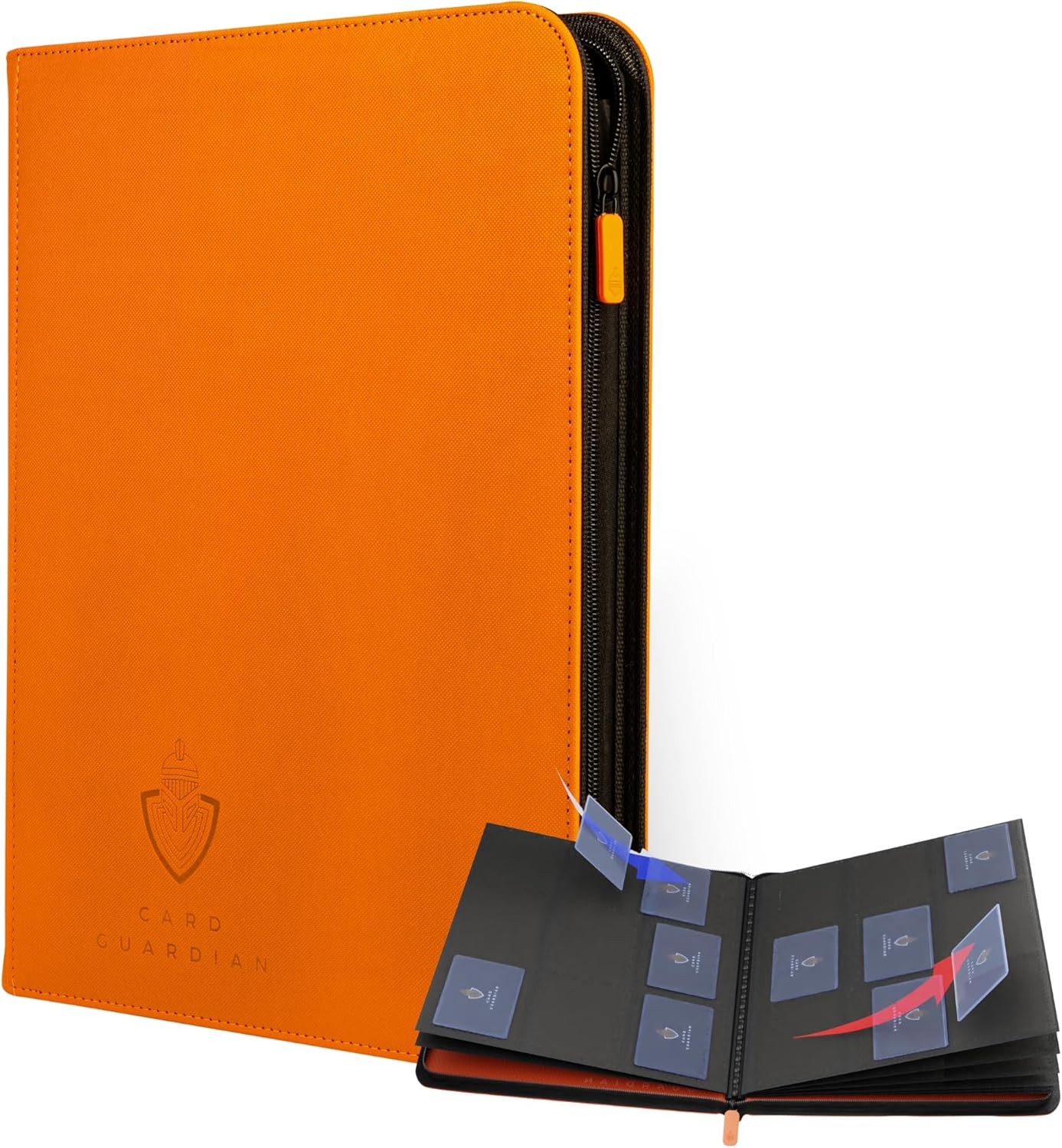 Card Guardian 9 Pocket Card Binder with Zipper – Holds 360 Cards, Side Loading Trading Card Binder for TCG