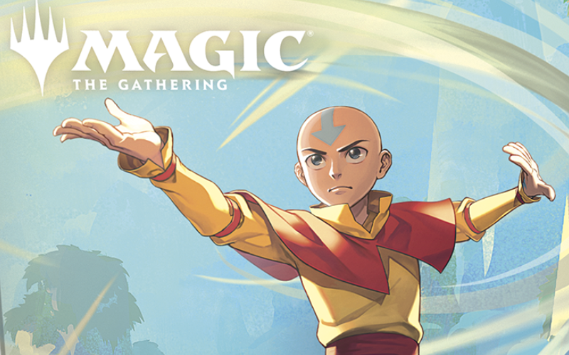 Character from 'Avatar: The Last Airbender' with 'Magic: The Gathering' logo
