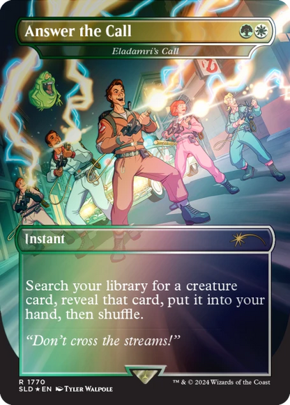 answer the call ghostbusters secret lair mtg foil card front with art