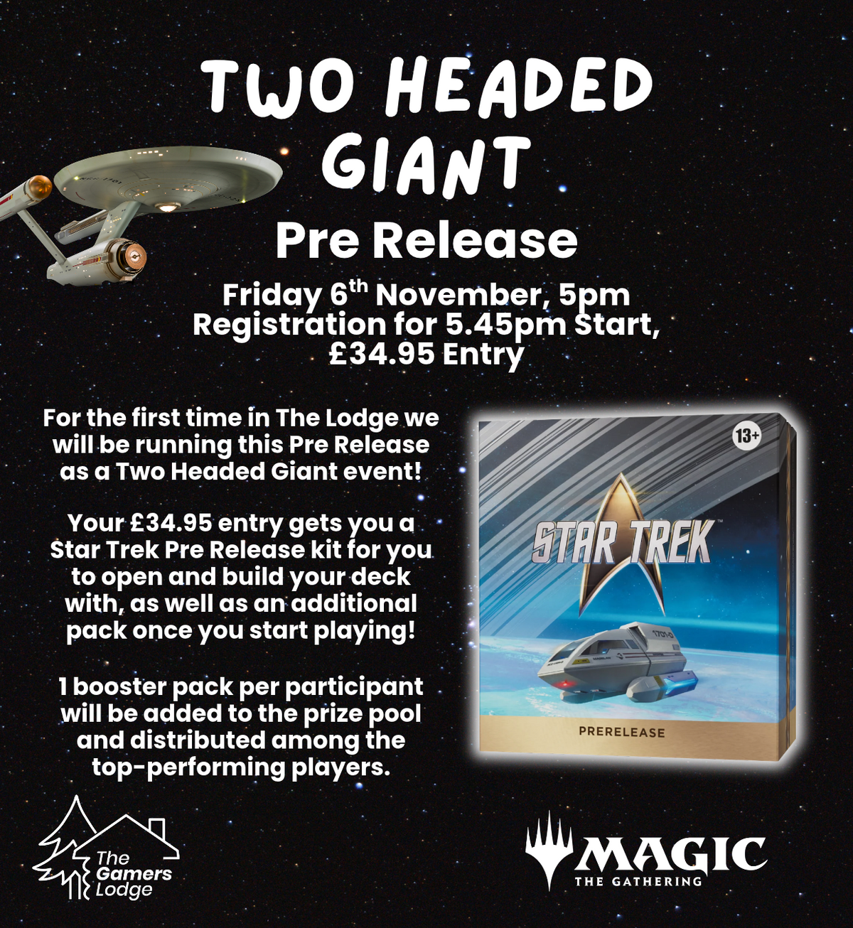TICKET: MTG - Star Trek Pre-Release Weekend - 2 Headed Giant - FRIDAY 6th November 2026 