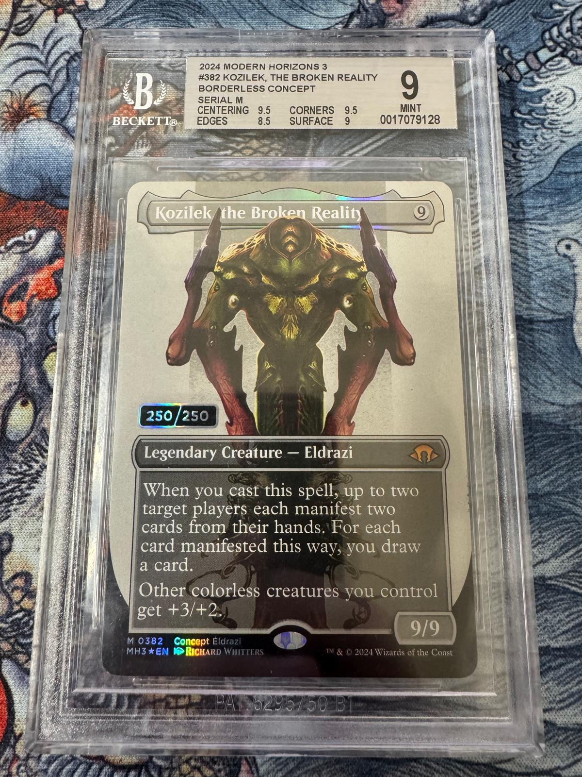 2024 MTG Kozilek the Broken Reality – Modern Horizons 3 Concept Borderless Foil – BGS 9 Mint Graded Eldrazi 