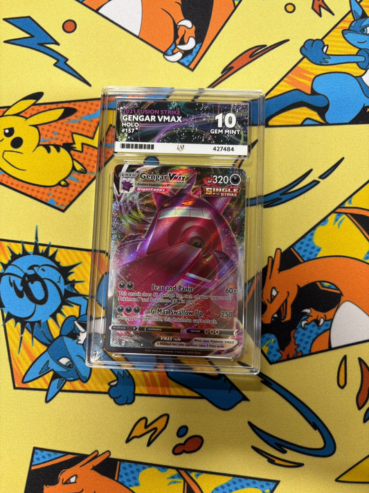 2021 FUSION STRIKE GENGAR VMAX HOLO #157 ACE GRADED 10