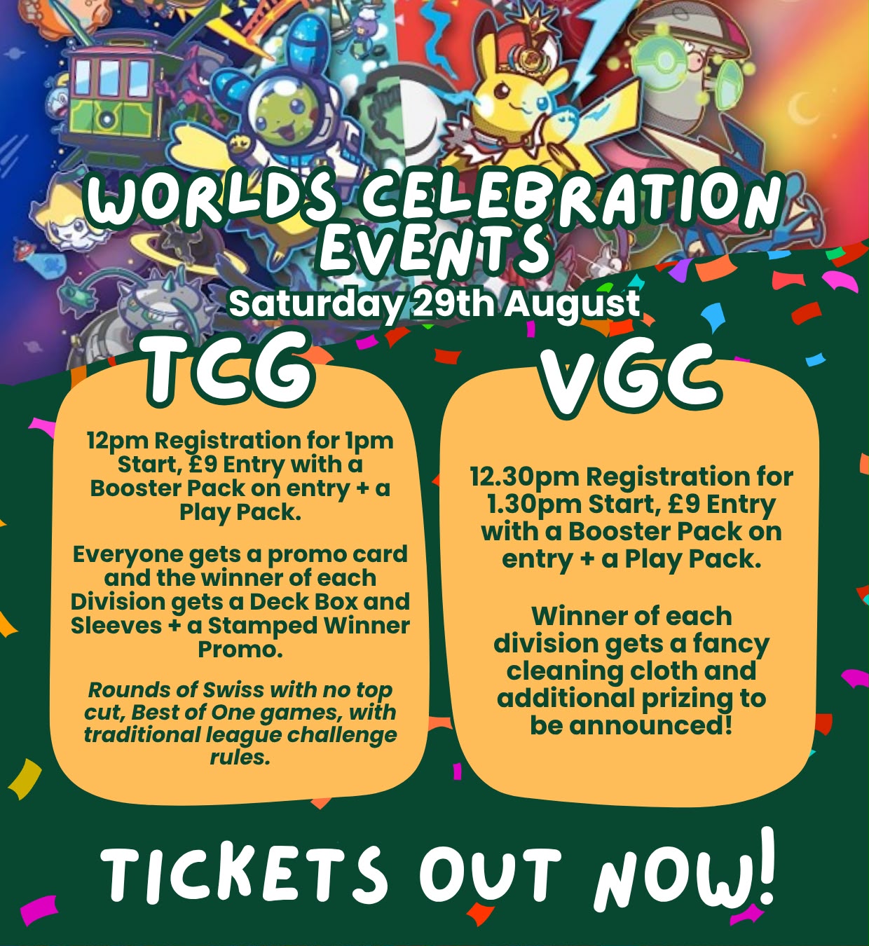29/08/2026 TICKET - Pokémon TCG/VGC: Official Worlds Celebration Event!