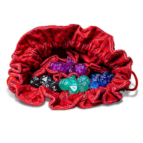 Fanroll - Dragon Storm Velvet Compartment Dice Bag - Red Dragon Scales