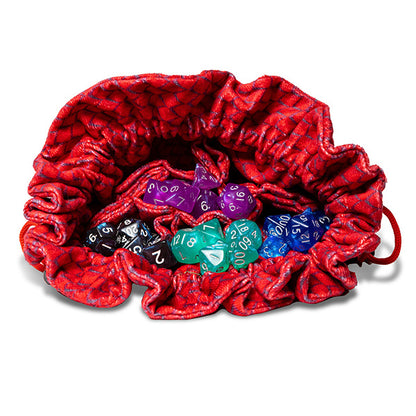 Fanroll - Dragon Storm Velvet Compartment Dice Bag - Red Dragon Scales