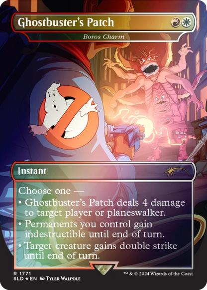 ghostbusters patch ghostbusters secret lair mtg foil card front with art