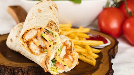 Chicken Wrap & Fries - With Lettuce and your choice of sauce