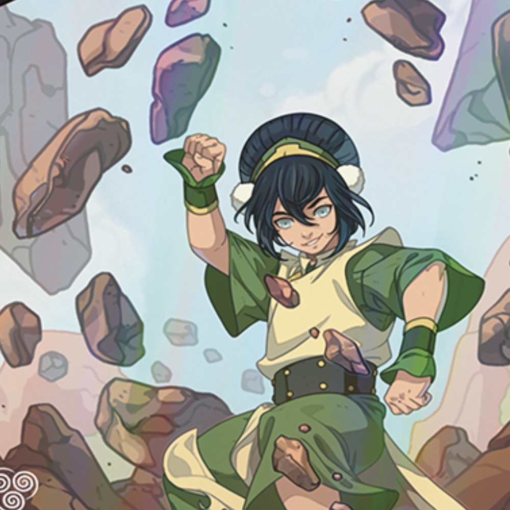 mtg avatar collector booster zoomed in art with toph earth bending 